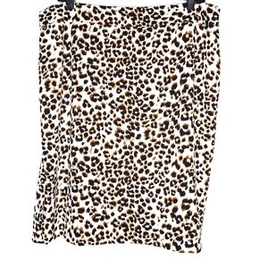 Bar III Ivory Animal Print Pencil Skirt